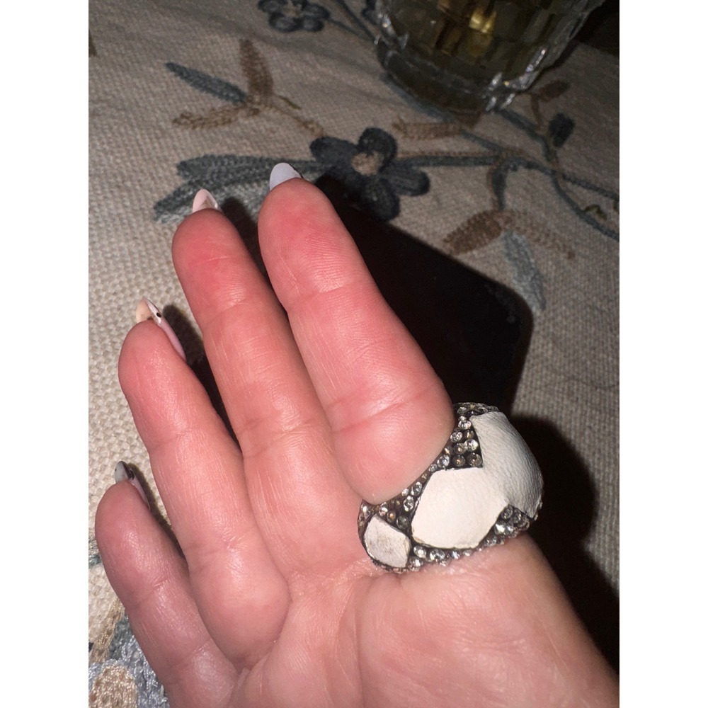 House of Harlow Statement Ring White Dome Crystal Pave Ring - Picture 10 of 13